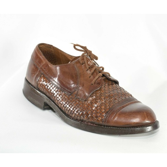 Steeple Gate Brown Hand Woven Loafer Shoes (Size E41-US 8) Italy - Picture 1 of 7